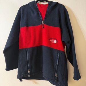 The North Face Red and Black Fleece Pullover